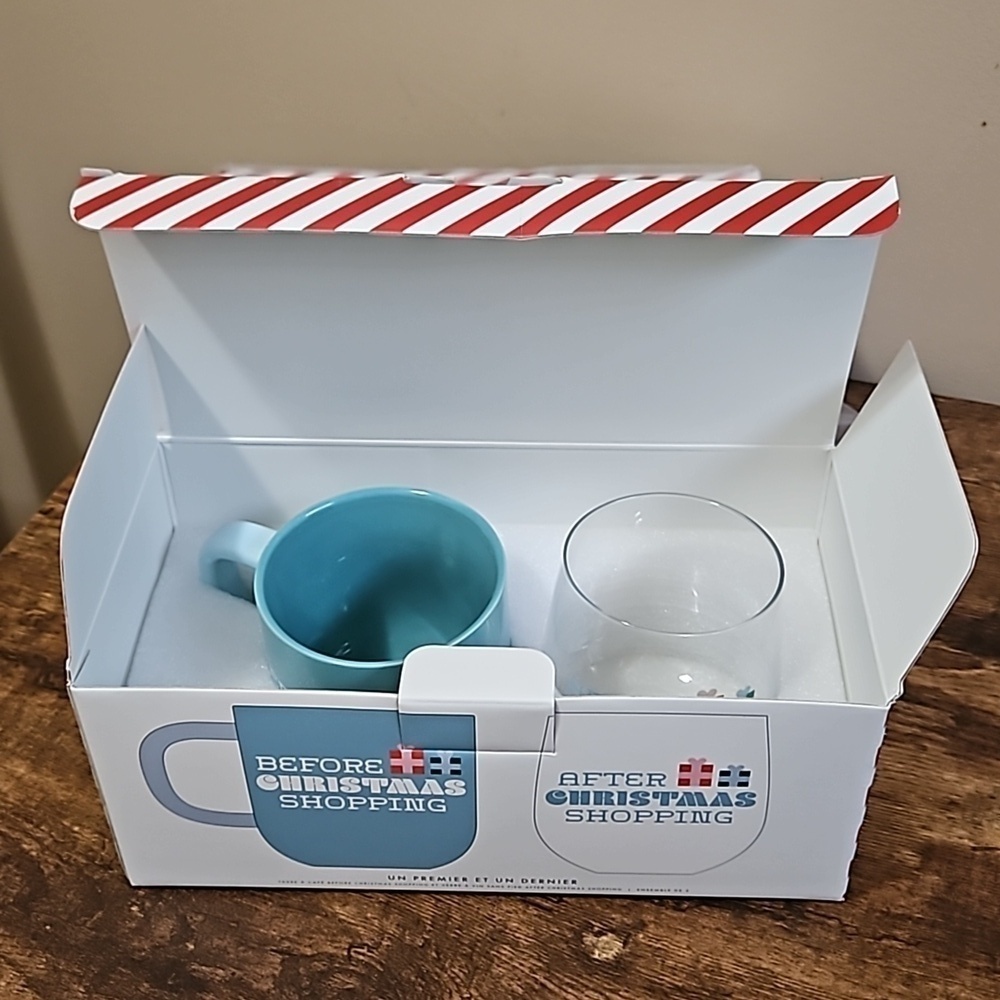 Indigo Christmas First and Last Call Set of Coffee Mug and Stemless Wine Glass - Picture 2 of 11